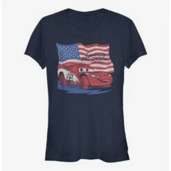 Discount 🔔 Disney Pixar Cars Lightning Flag 👧 Girls T-Shirt 🧨
