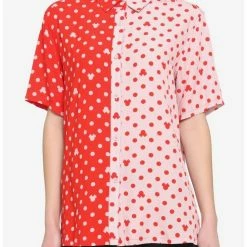 New 😉 Her Universe Disney Minnie Mouse Polka Dot Split 👧 Girls Woven Button-Up 🥰