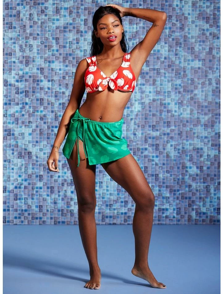 Flash Sale 👍 Disney Lilo & Stitch Leaf High-Waisted Swim Bottoms ✔️ - Image 4