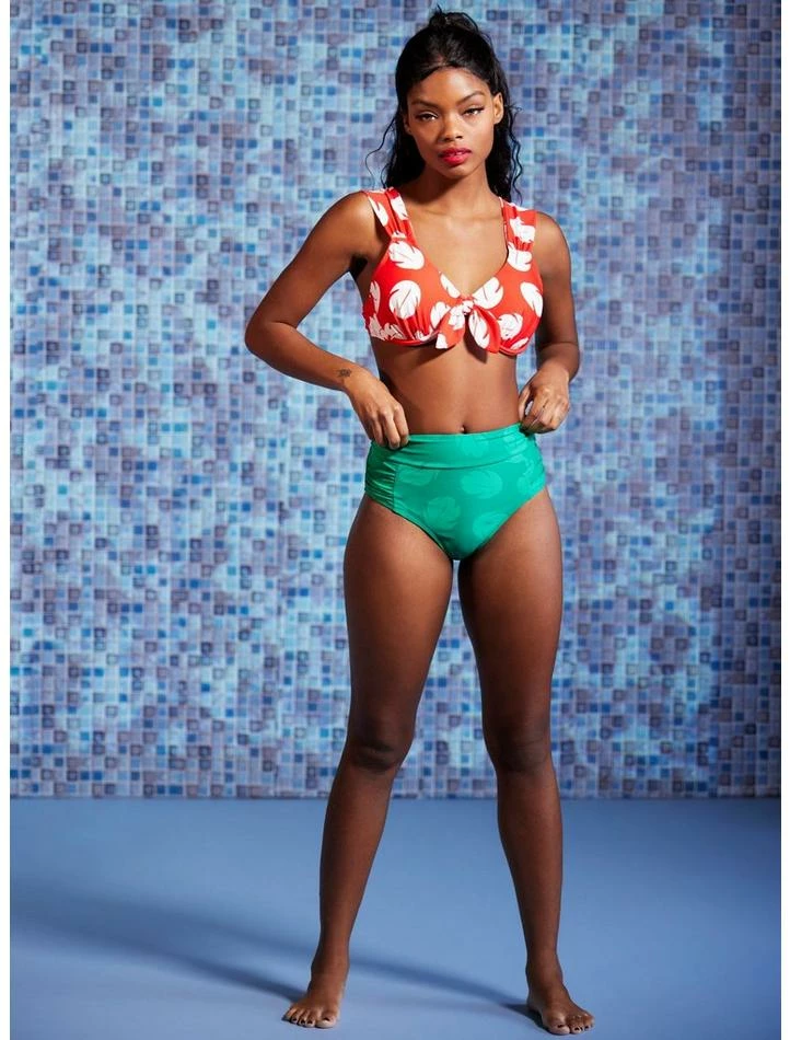 Flash Sale 👍 Disney Lilo & Stitch Leaf High-Waisted Swim Bottoms ✔️