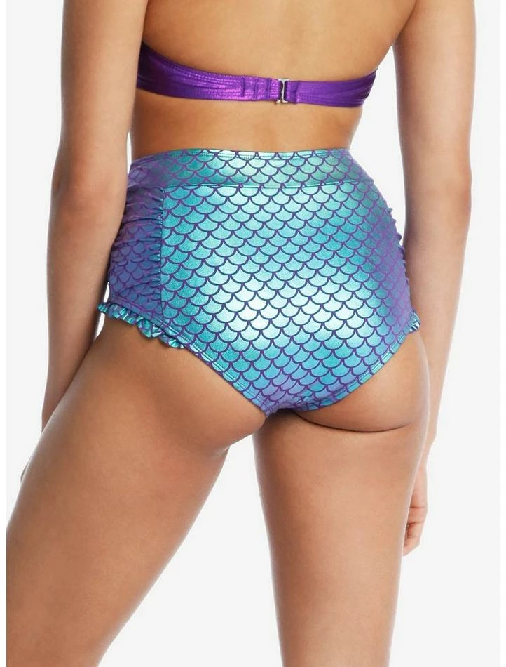 Best Sale 😍 Disney The Little Mermaid Scale High-Waisted Swim Bottoms 🥰 - Image 3