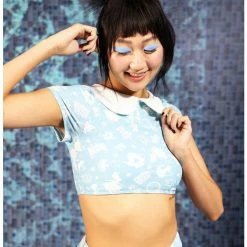 Best Pirce 🔔 Disney Alice In Wonderland Collar Swim Top 💯