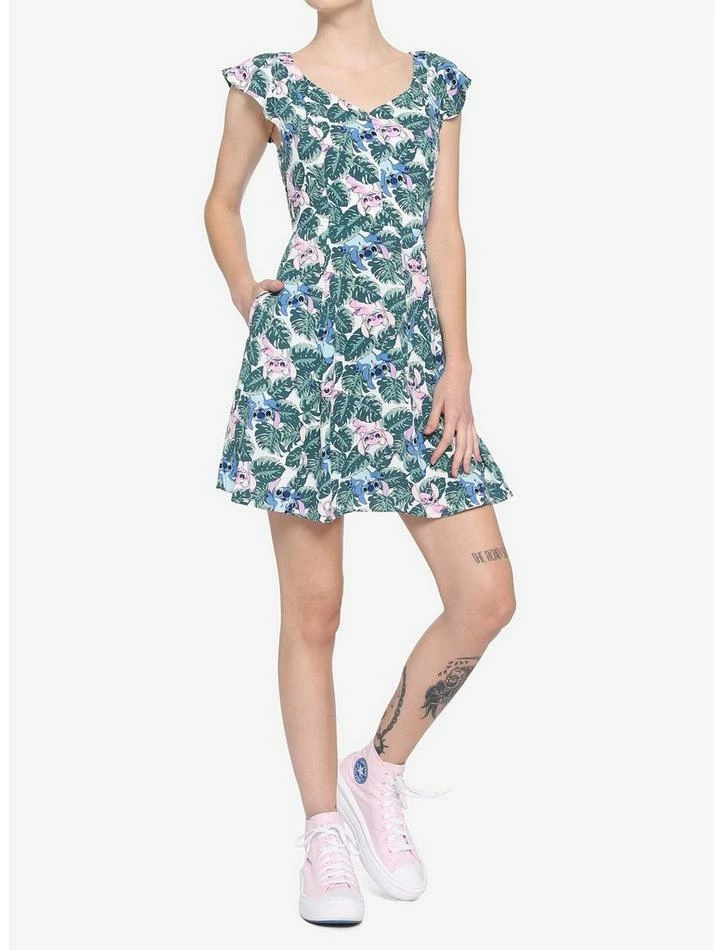Discount 💯 Disney Lilo & Stitch Flutter Sleeve 👗 Dress 👍 - Image 2