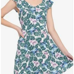 Discount 💯 Disney Lilo & Stitch Flutter Sleeve 👗 Dress 👍