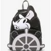 Promo 🛒 Loungefly Disney Steamboat Willie Mini 🎒 Backpack 👍