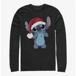Top 10 🤩 Disney Lilo & Stitch Wearing Santa Hat Long-Sleeve T-Shirt 😉