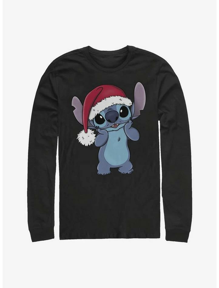 Top 10 🤩 Disney Lilo & Stitch Wearing Santa Hat Long-Sleeve T-Shirt 😉