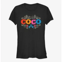 Cheapest 👍 Disney Pixar Coco Artistic Logo 👧 Girls T-Shirt 🔥
