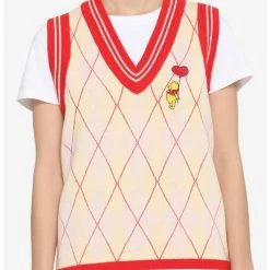 Hot Sale 🌟 Her Universe Disney Winnie The Pooh Argyle 👧 Girls Sweater Vest 🌟