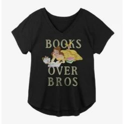 Promo 🛒 Disney Beauty And The Beast Books Over Bros 👧 Girls Plus Size T-Shirt ✨