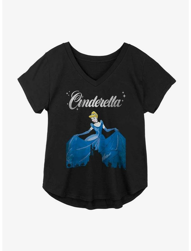 Wholesale ⌛ Disney Cinderella Castle Outline 👧 Girls Plus Size T-Shirt ⭐