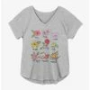 New ✔️ Disney Princesses Flower Icons 👧 Girls Plus Size T-Shirt ✔️