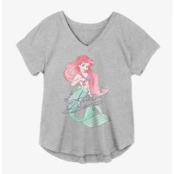 Deals 😍 Disney The Little Mermaid Ariel Signature 👧 Girls Plus Size T-Shirt ✨