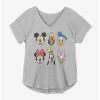 Best deal 👏 Disney Mickey Mouse Classic Friends Faces 👧 Girls Plus Size T-Shirt 🎁