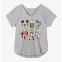 Best deal 👏 Disney Mickey Mouse Classic Friends Faces 👧 Girls Plus Size T-Shirt 🎁