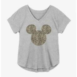 Deals ⭐ Disney Mickey Mouse Animal Print Logo 👧 Girls Plus Size T-Shirt 😀