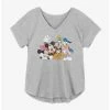 Cheapest 🥰 Disney Mickey Mouse Group 👧 Girls Plus Size T-Shirt ✔️