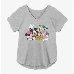 Cheapest 🥰 Disney Mickey Mouse Group 👧 Girls Plus Size T-Shirt ✔️