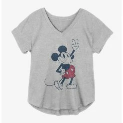 Deals 🎉 Disney Mickey Mouse Plaid Old School 👧 Girls Plus Size T-Shirt 🎉