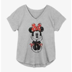 Deals ❤️ Disney Minnie Mouse Sketched Sitting 👧 Girls Plus Size T-Shirt 🎉