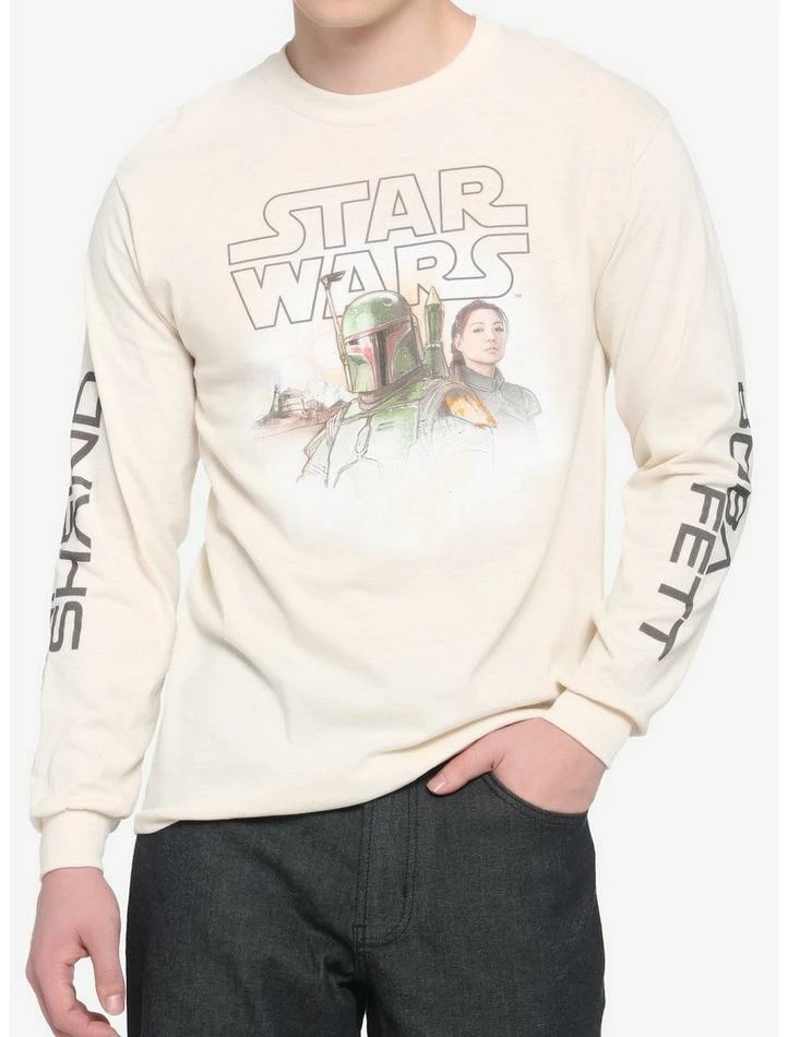 Deals ✔️ Star Wars The Book Of Boba Fett Fennec Shand & Boba Fett Long-Sleeve T-Shirt ✔️