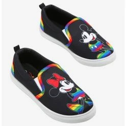Buy 🤩 Disney Mickey Mouse & Minnie Mouse Rainbow Slip-On 👟 Sneakers 🎉