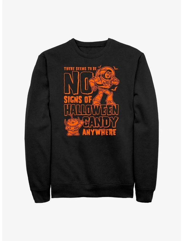 Cheapest ⌛ Disney Pixar Toy Story Buzz Lightyear No Signs Of 🦇 Halloween 🍬 Candy Sweatshirt 😀