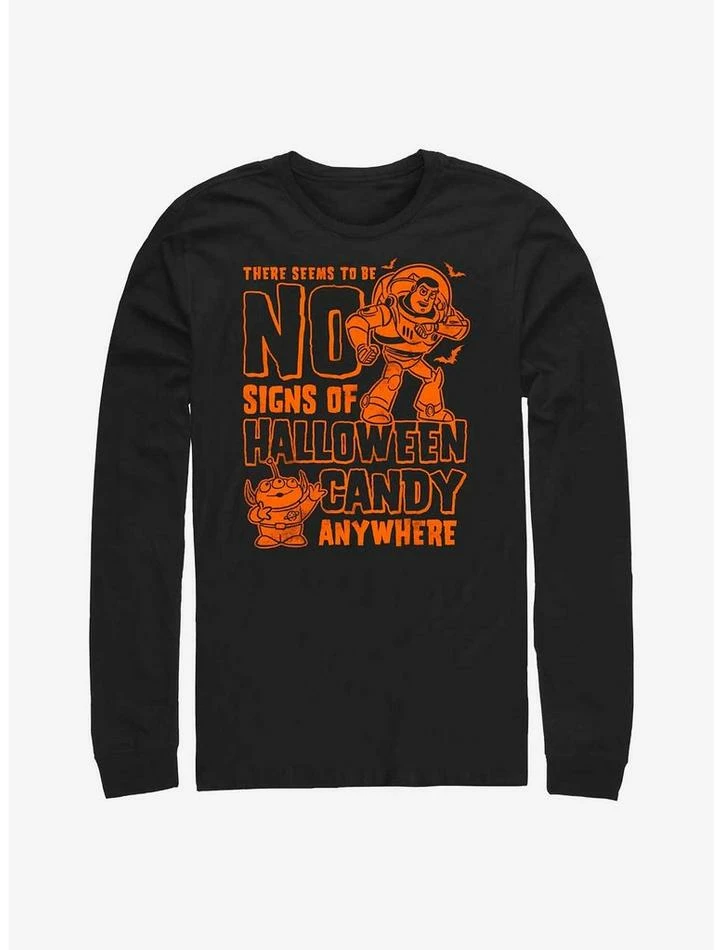 Cheapest 💯 Disney Pixar Toy Story Buzz Lightyear No Signs Of 🧛 Halloween 🍬 Candy Long-Sleeve T-Shirt 👍