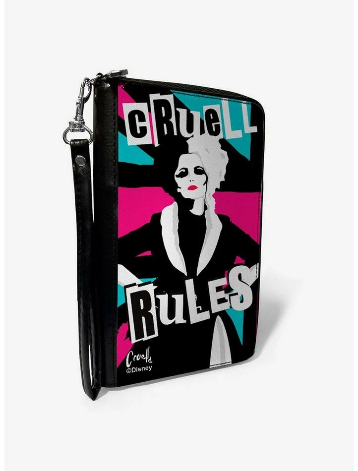 Discount ❤️ Disney Cruella Cruell Rules Union Jack Zip Around Wallet 🔔