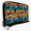 Deals 💯 Disney Mickey Mouse And Friends Fab Four Stripe Zip Around Wallet ✔️