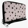 New ✔️ Disney Mickey Mouse Ears Logo Toss Print Zip Around Wallet 🛒