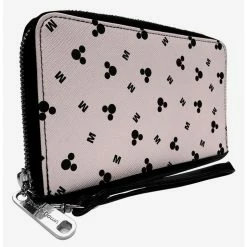 New ✔️ Disney Mickey Mouse Ears Logo Toss Print Zip Around Wallet 🛒
