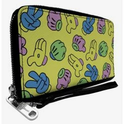 Cheap 🧨 Disney Mickey Mouse Gestures Toss Print Zip Around Wallet 🤩