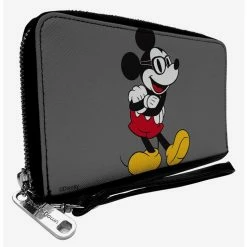 Hot Sale 😉 Disney Mickey Mouse Glasses Zip Around Wallet 😍