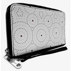 Discount ❤️ Disney Minnie Mouse Ears Bow Icon Polka Dot Zip Around Wallet ⌛