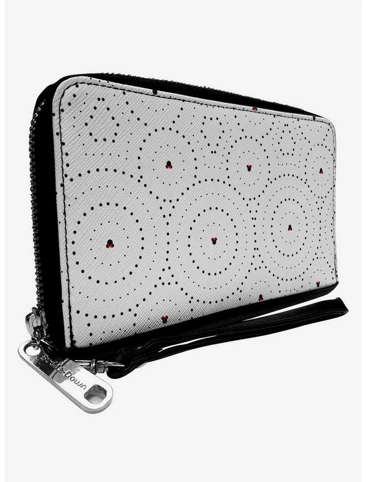 Discount ❤️ Disney Minnie Mouse Ears Bow Icon Polka Dot Zip Around Wallet ⌛