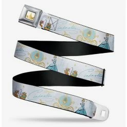 Discount 🔥 Disney Cinderella Pumpkin Coach And Mice Seatbelt Belt 🛒