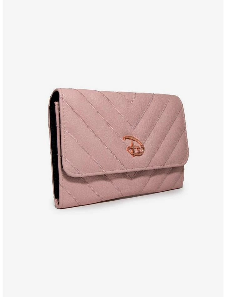 Hot Sale 😉 Disney Signature D Rose Gold Vegan Leather Foldover Wallet 🛒 - Image 2