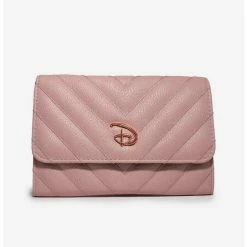 Hot Sale 😉 Disney Signature D Rose Gold Vegan Leather Foldover Wallet 🛒