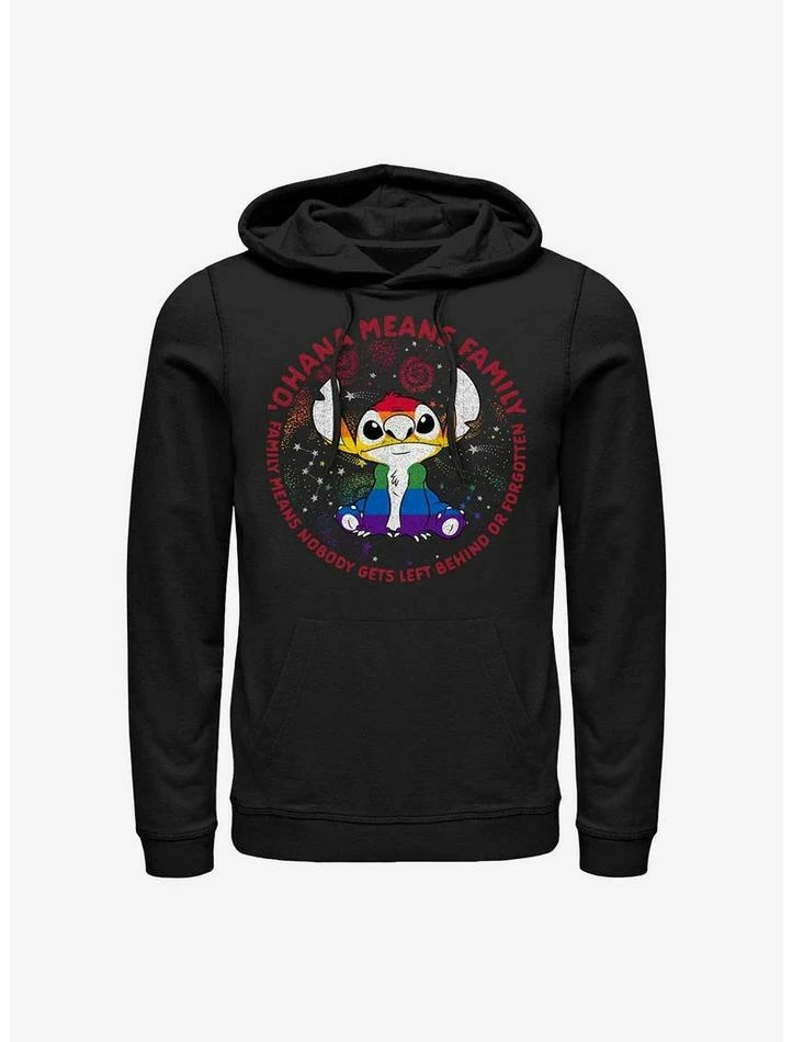 Top 10 👏 Disney Lilo And Stitch Ohana Means Family Rainbow Pride Hoodie ⌛