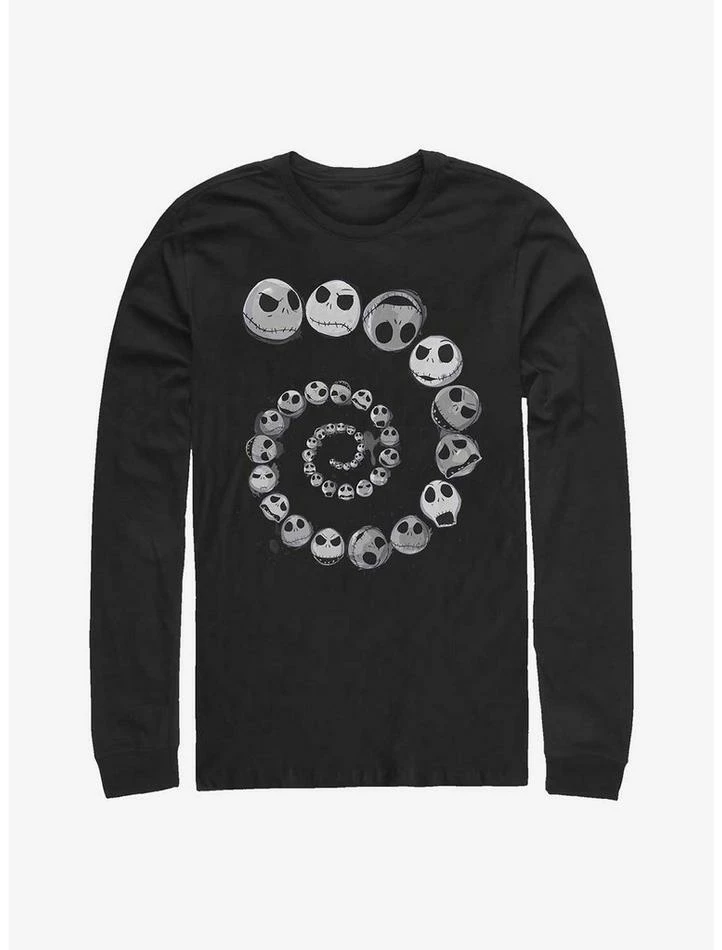 Top 10 🔥 Disney The Nightmare Before ❄ Christmas Jack Emotions Spiral Long-Sleeve T-Shirt 🤩