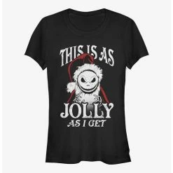 Deals 🔥 Disney The Nightmare Before 🔔 Christmas This Is As Jolly As I Get Santa Jack 👧 Girls T-Shirt ✨