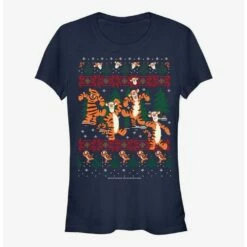 Best Sale 😉 Disney Winnie The Pooh Tigger In The Woods 🎄 Christmas 👧 Girls T-Shirt 🛒