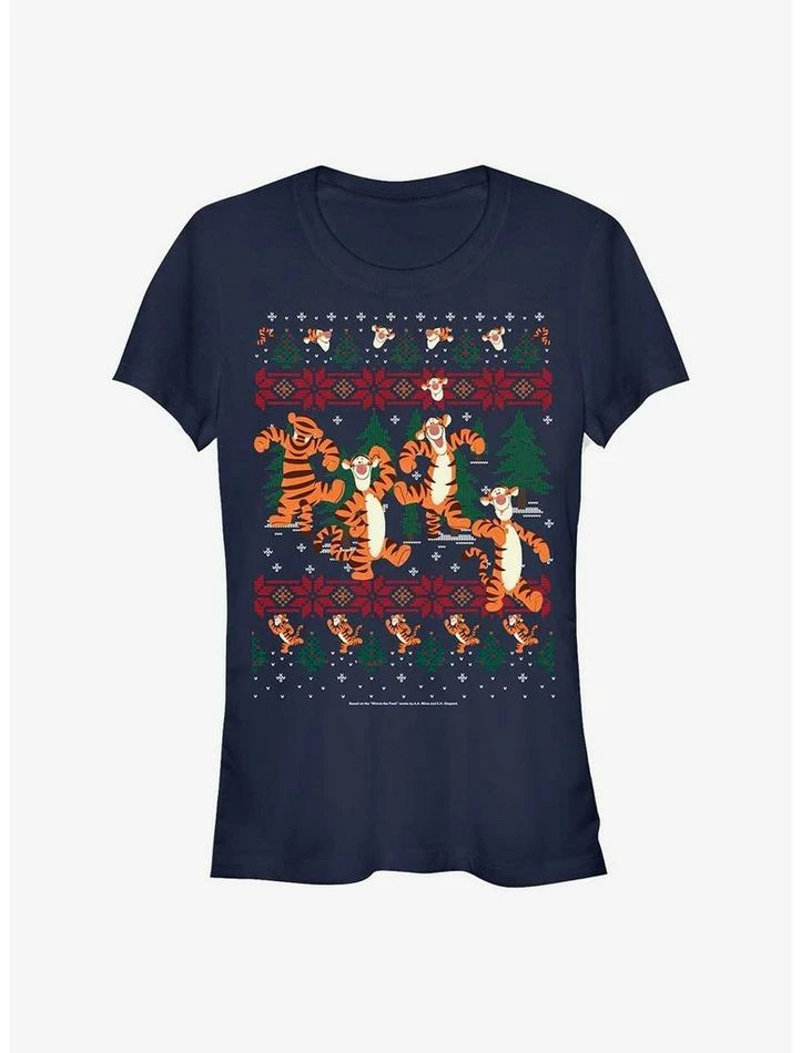 Best Sale 😉 Disney Winnie The Pooh Tigger In The Woods 🎄 Christmas 👧 Girls T-Shirt 🛒
