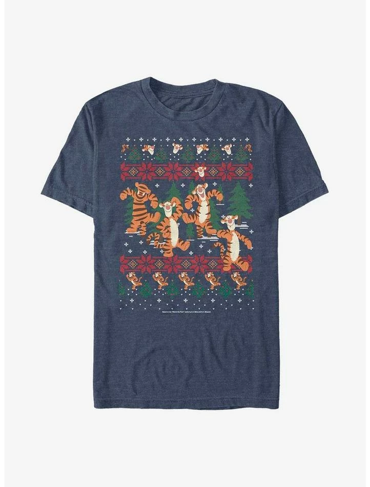 Discount ✔️ Disney Winnie The Pooh Tigger In The Woods ❄ Christmas T-Shirt 🔥