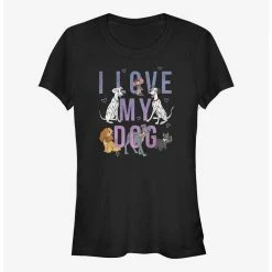 Discount 🥰 Disney I Love My 🦮 Dog 👧 Girls T-Shirt 😍