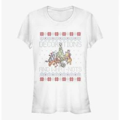Best Pirce 🛒 Disney Winnie The Pooh Fair Isle Decorations And What Nots 🔔 Christmas 👧 Girls T-Shirt ✔️