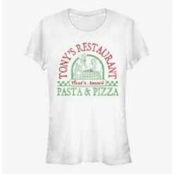 Outlet 🎁 Disney Lady And The Tramp Tony's Restaurant Pasta & Pizza 👧 Girls T-Shirt ✨
