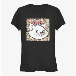Deals 😀 Disney The Aristocats Boxed Floral Marie 👧 Girls T-Shirt 😉