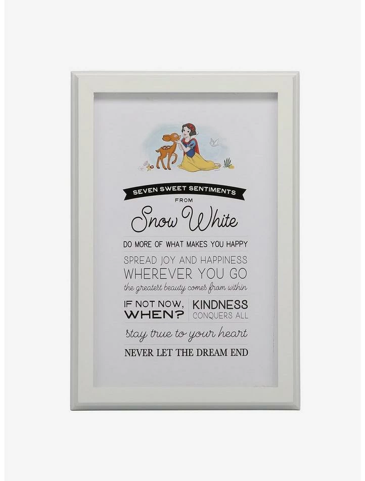 Outlet ✔️ Disney Snow White Lessons Framed Wood Décor ⌛